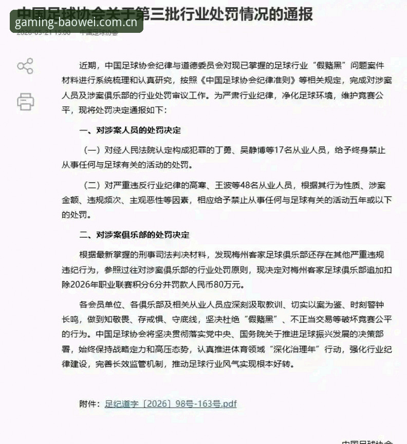 足协第三批禁足名单详解：65人受罚，行业整顿升级